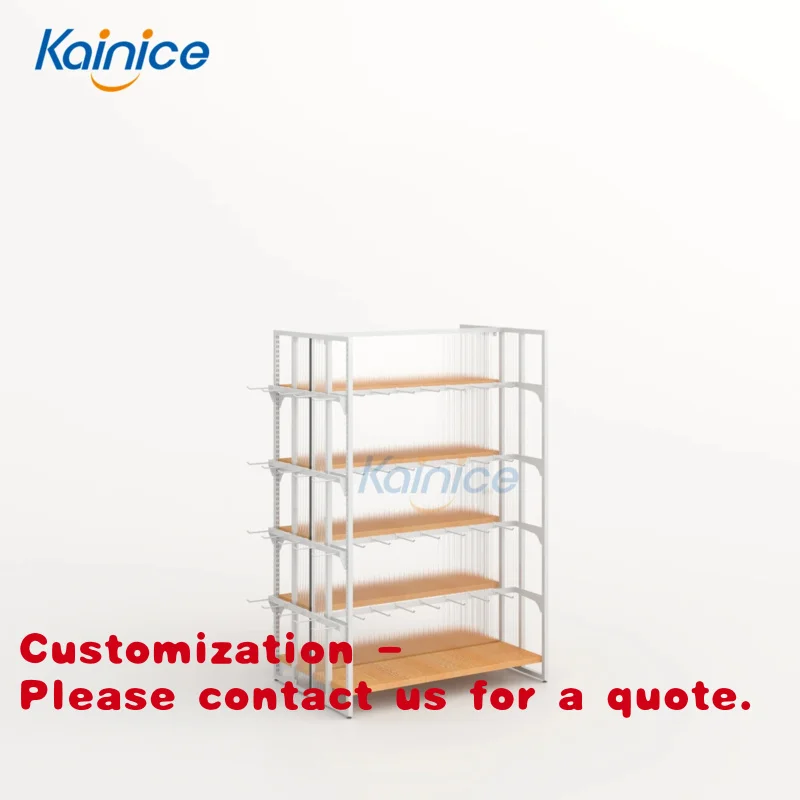 

Многоуровневый прозрачный акриловый стеллаж-витрина Kainice с возможностью индивидуальной настройки, высокие акриловые витринные стойки с гофрированными панелями и металлическими элементами.