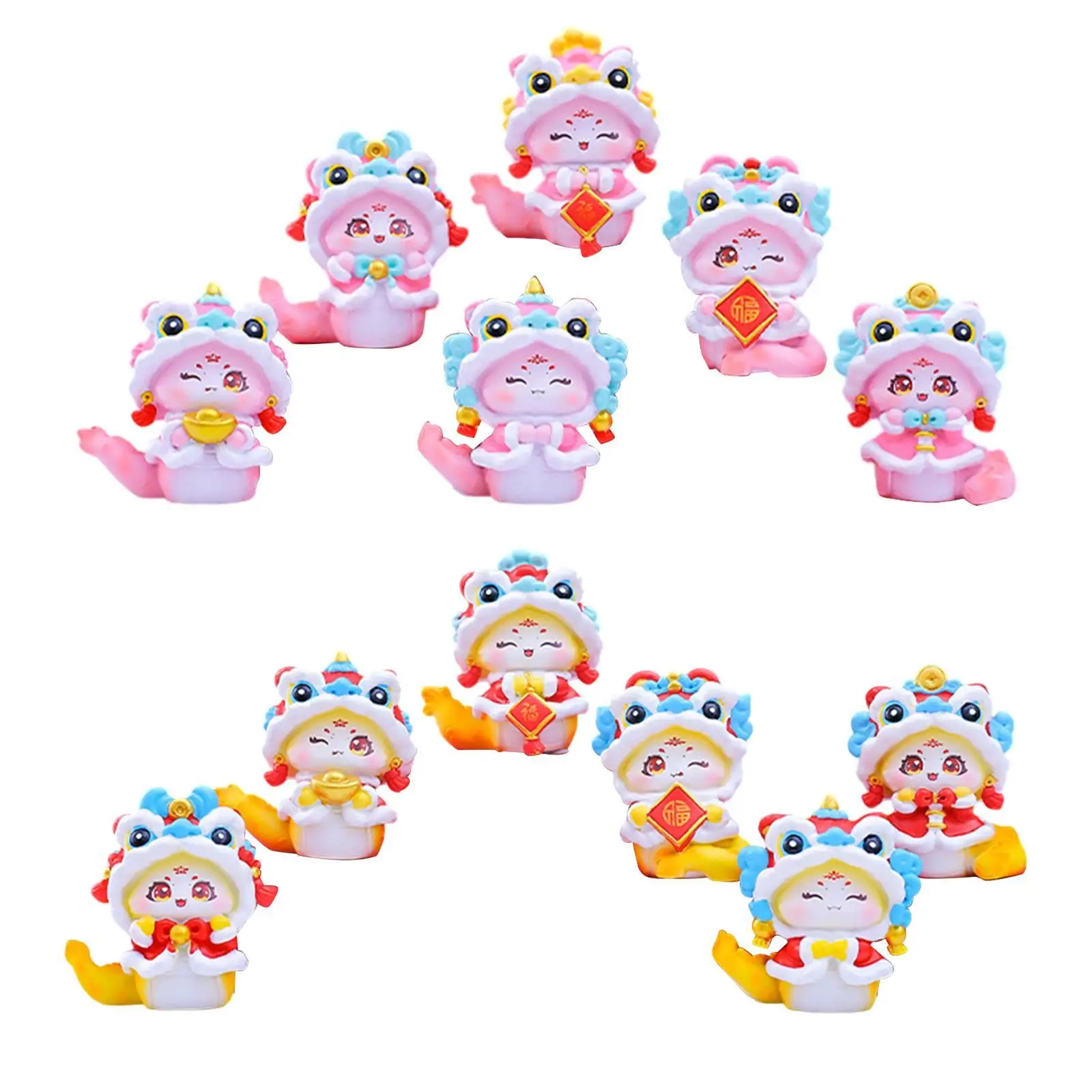 

6x Miniature Snake Figurines Small Snake Statues Souvenir Gift Collectibles Home Chinese New Year for Shelf Xmas Housewarming