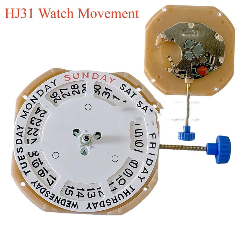 

Механизм HJ31, 1 шт., с календарем на 12-часовой отметке, датой на 3-часовой, бесшумным секундным стрелком, универсальный, аналог HJ30