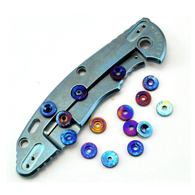 Imagem -04 - Titanium Alloy Screw For Thumb Pusher Brass Knife Lockbar Estabilizador Rick Hinderer Xm18 Strider Smf Sng Zt0620 Zt0562 Esmeralda