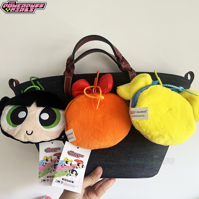 Original 13cm Powerpuff Girls Borse di peluche Piccola borsa appesa Cute Cartoon Girls che trasporta borsa per monete Borsa per carte d'identità per riporre le auricolari