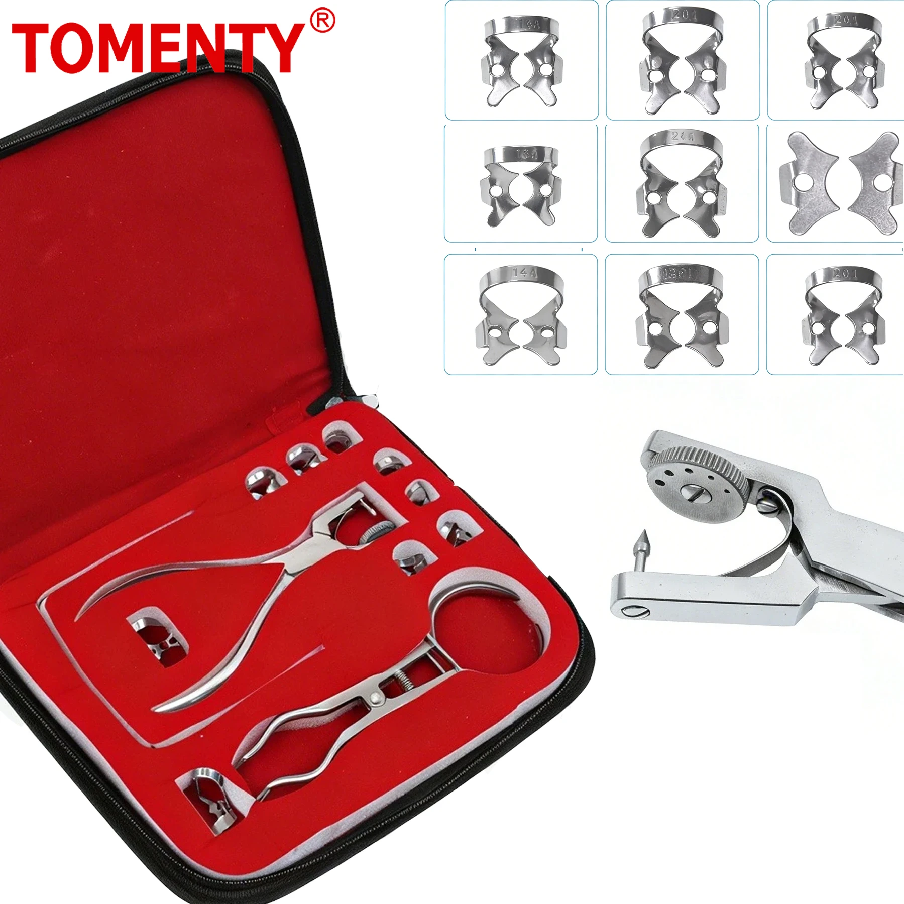 1Set Dental Dam Perforator Rubber Hole Puncher Set Mouth Opener Puncher Pliers Dentist Device Dentistry Tools Instrument