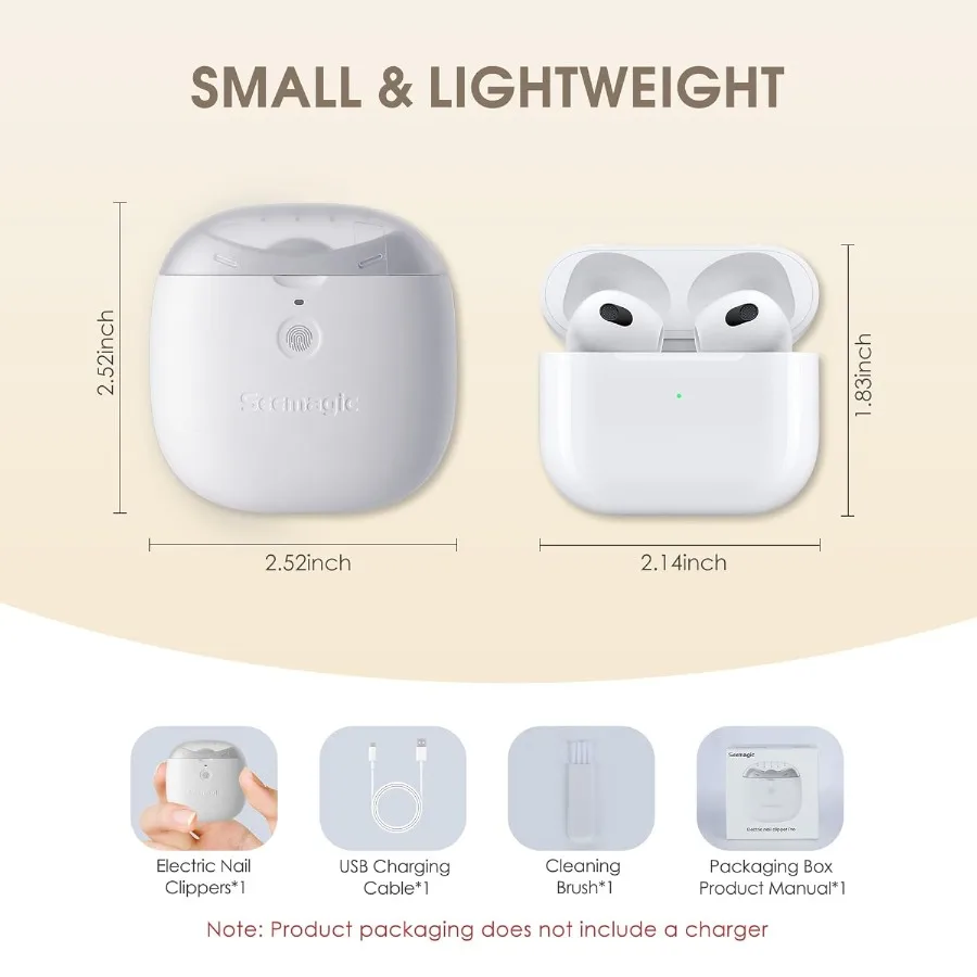 เครื่องตัดเล็บไฟฟ้าอัตโนมัติ 2 ใน 1 พร้อมไฟ LED สำหรับทารกผู้ใหญ่และผู้สูงอายุ USB ชาร์จการตั้งค่าความเร็วคู่ปลอดภัย