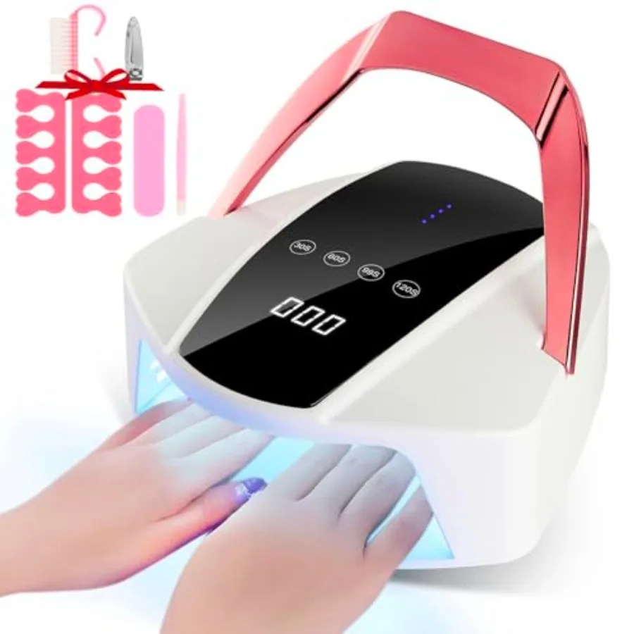 

UV LED Nail Lamp Cordless Rechargeable UV Light for Gel Nails Polish, 96W Portable Nail Dryer Light, Fast Curing Gel x Polish L