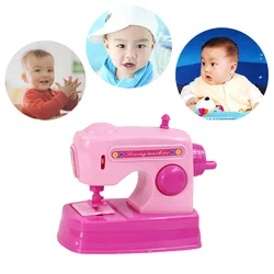 Mini Electric Sewing Machine Toy Kids Diy Pretend Play Miniature Kitchen Handmade Stitching Set With Sound Safe Design