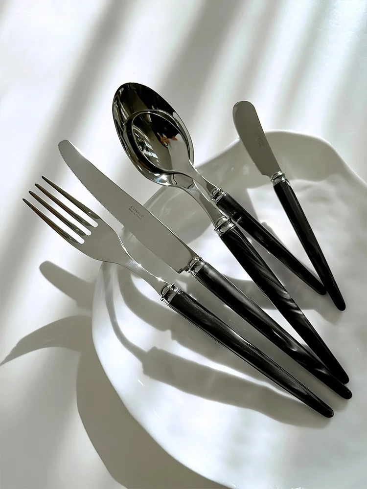 

Набор столовых приборов Capdeco из нержавеющей стали: нож для стейка, вилка, ложка для десерта, кофейная ложка, для послеобеденного чая и западной кухни