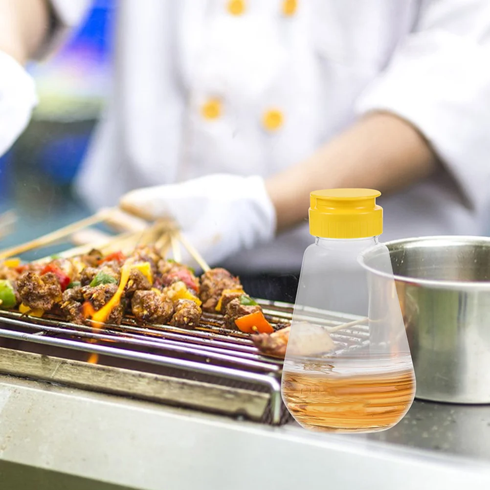 

2Pcs Leakproof Plastic Honey Bottles Refillable Squeeze Dispenser Condiment Containers for Ketchup Mustard Salad Dressing Sauce