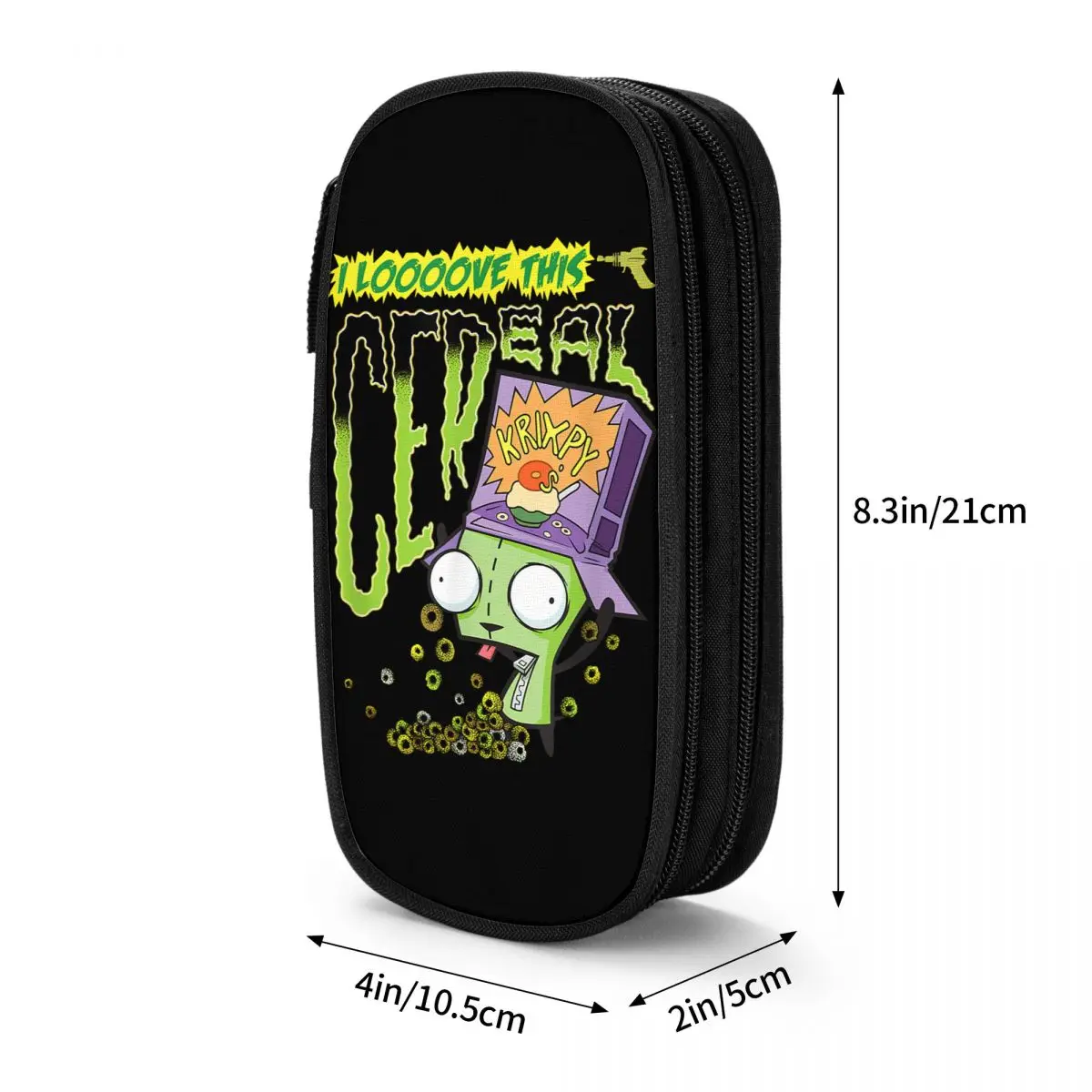 Creative Alien Invader Zim Pencil Case Pencilcases Pen Box for Student Large Storage Bags Students School Zipper Stationery