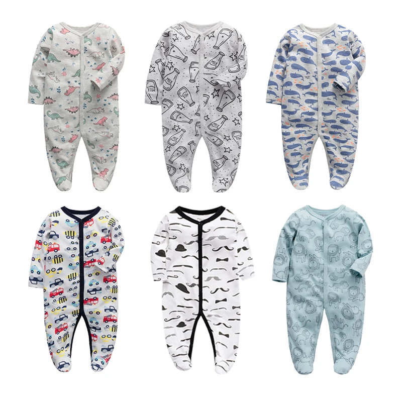 Autumn Newborn Footed Pajamas Girl and Boy Romper Long Sleeve Jumpsuit Cotton 0-12 Months Baby Clothes Romper Outfits Baby Rompe