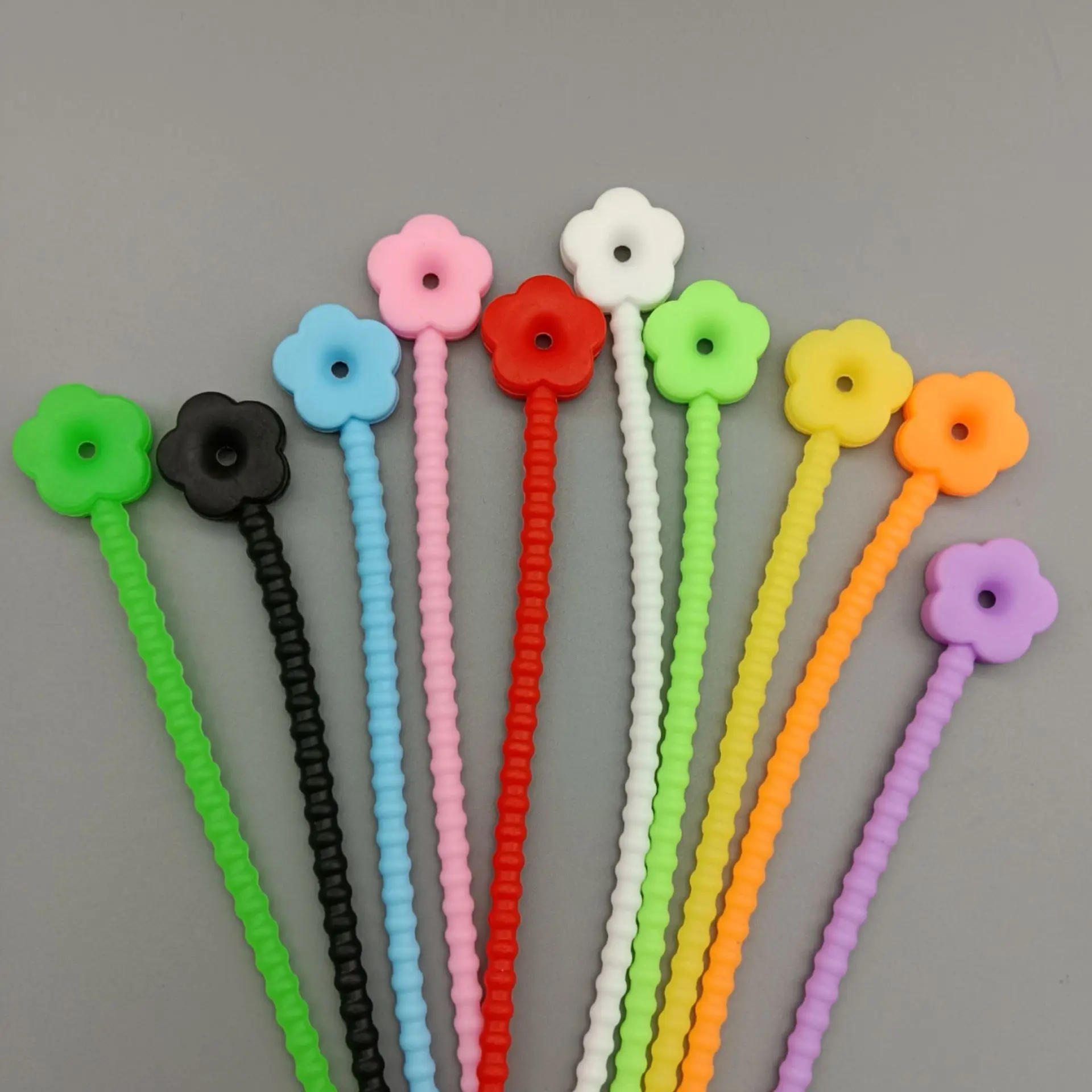 10 stks Kleurrijke Ster Siliconen Banden Tas Clip Herbruikbare Rubberen Zip Ties voor Koord & Kabel Voedsel Afdichting Tie Huishoudelijke Snake Strap