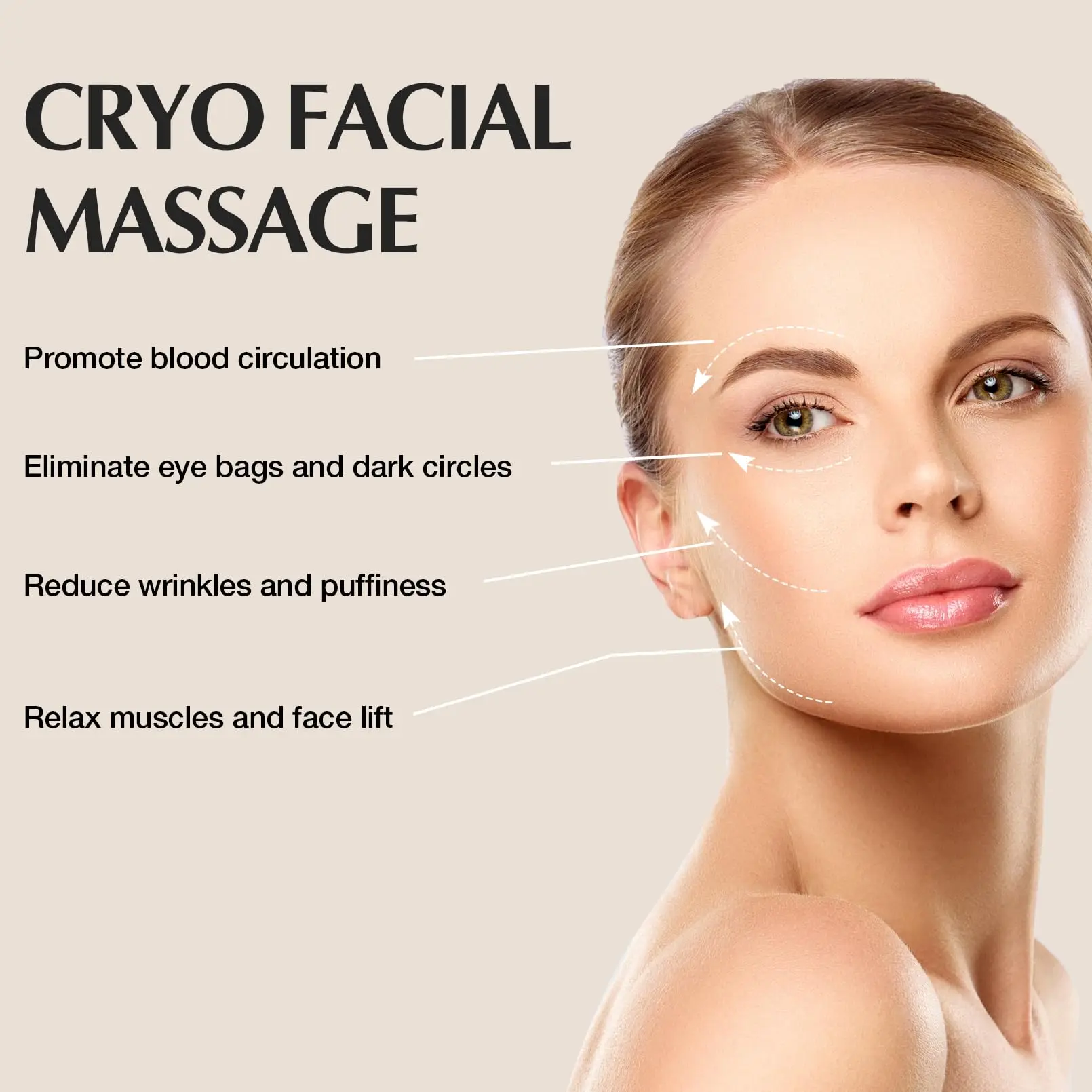 Varas de globos de gelo para cuidados com a pele facial, para mulheres, olhos faciais, ferramentas de beleza facial, suprimentos para esteticista, globos de spa de resfriamento