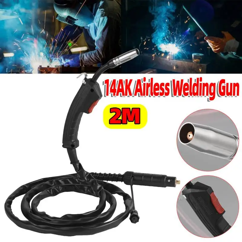 

Полуавтоматический сварочный пистолет F180 180A FLUX 14AK для безвоздушной сварки, 2 метра, инструменты для MIG-сварки, малый сварочный аппарат, проволока с флюсовым сердечником