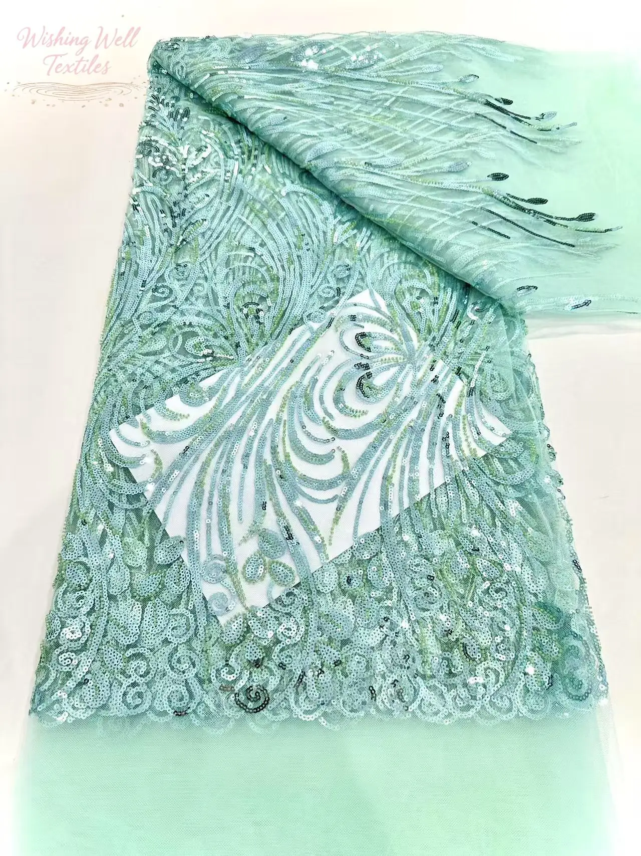 African handicraft beaded lace fabric, French luxury mesh fabric, Nigerian girl dress sewing fabric, high quality