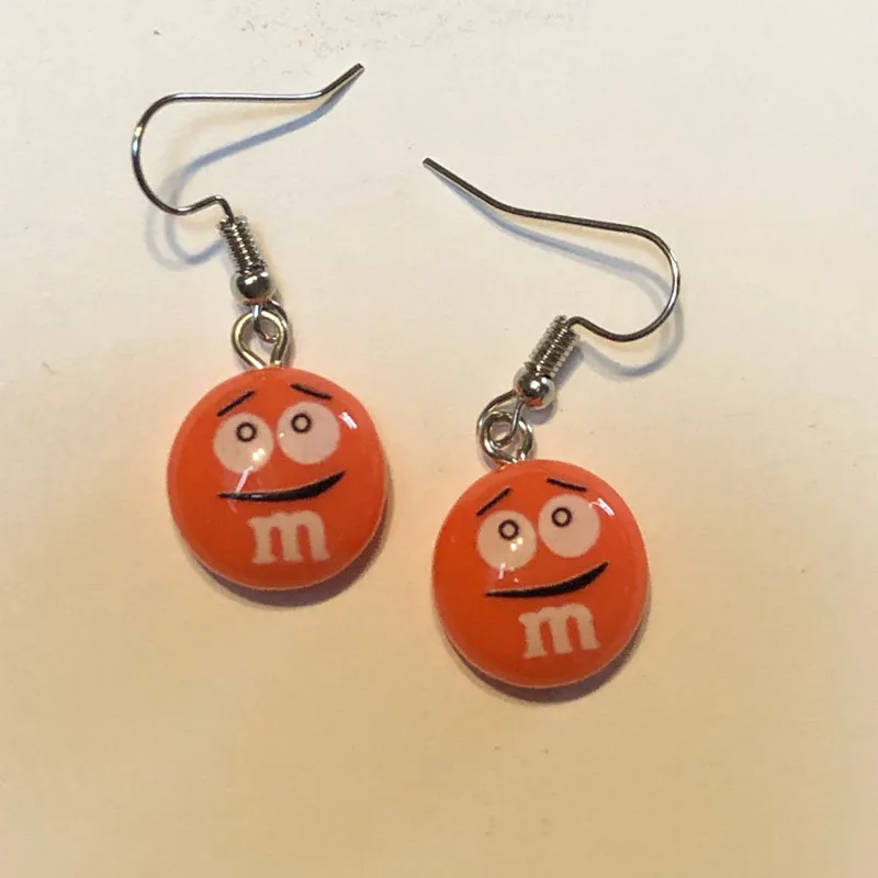 Pendientes de resina Kawaii Smile M para mujer, abalorios de Chocolate de color caramelo, regalo de joyería de lujo, accesorios de moda