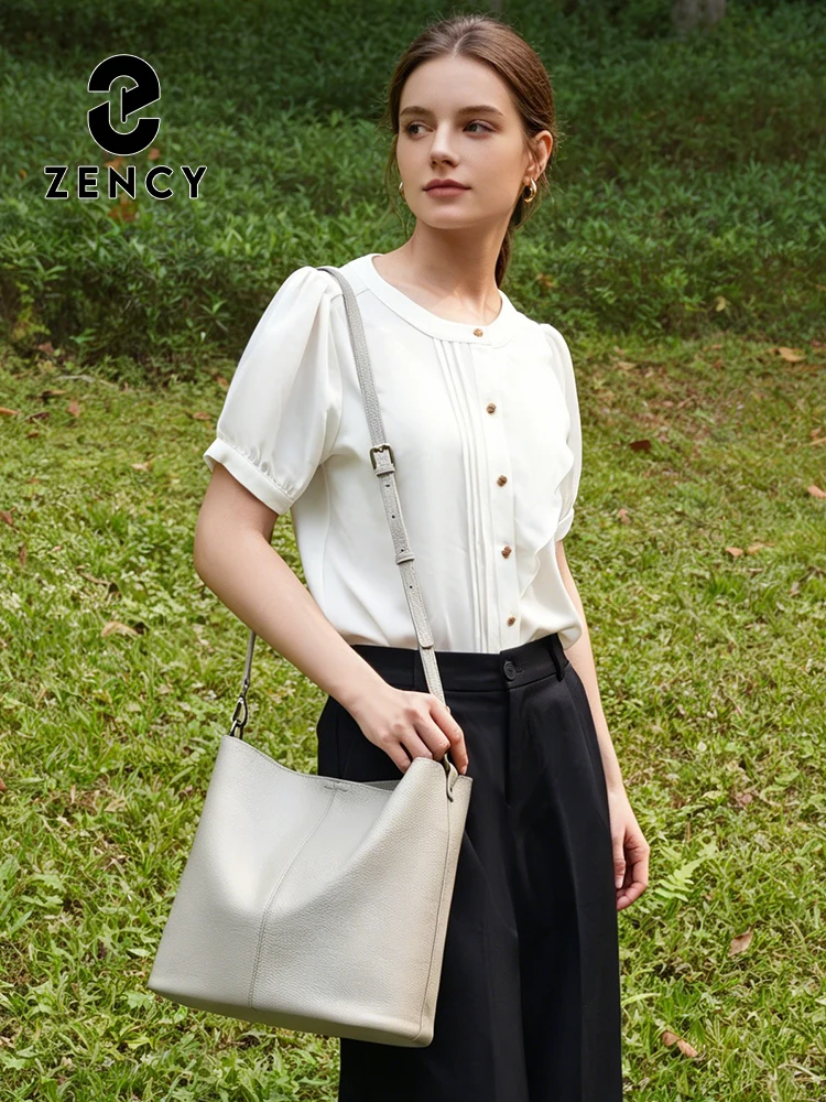 Zency Genuine Leather Women Designer Handbag Medium Ladies Hobo Shoulder Bag Crossbody for Everyday Use