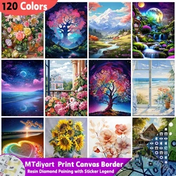 Landscape Sunflower Diamond Painting 120 Colors With Sticker Legend Print Canvas Border Hobby Handmade Unique Modern Home Decor