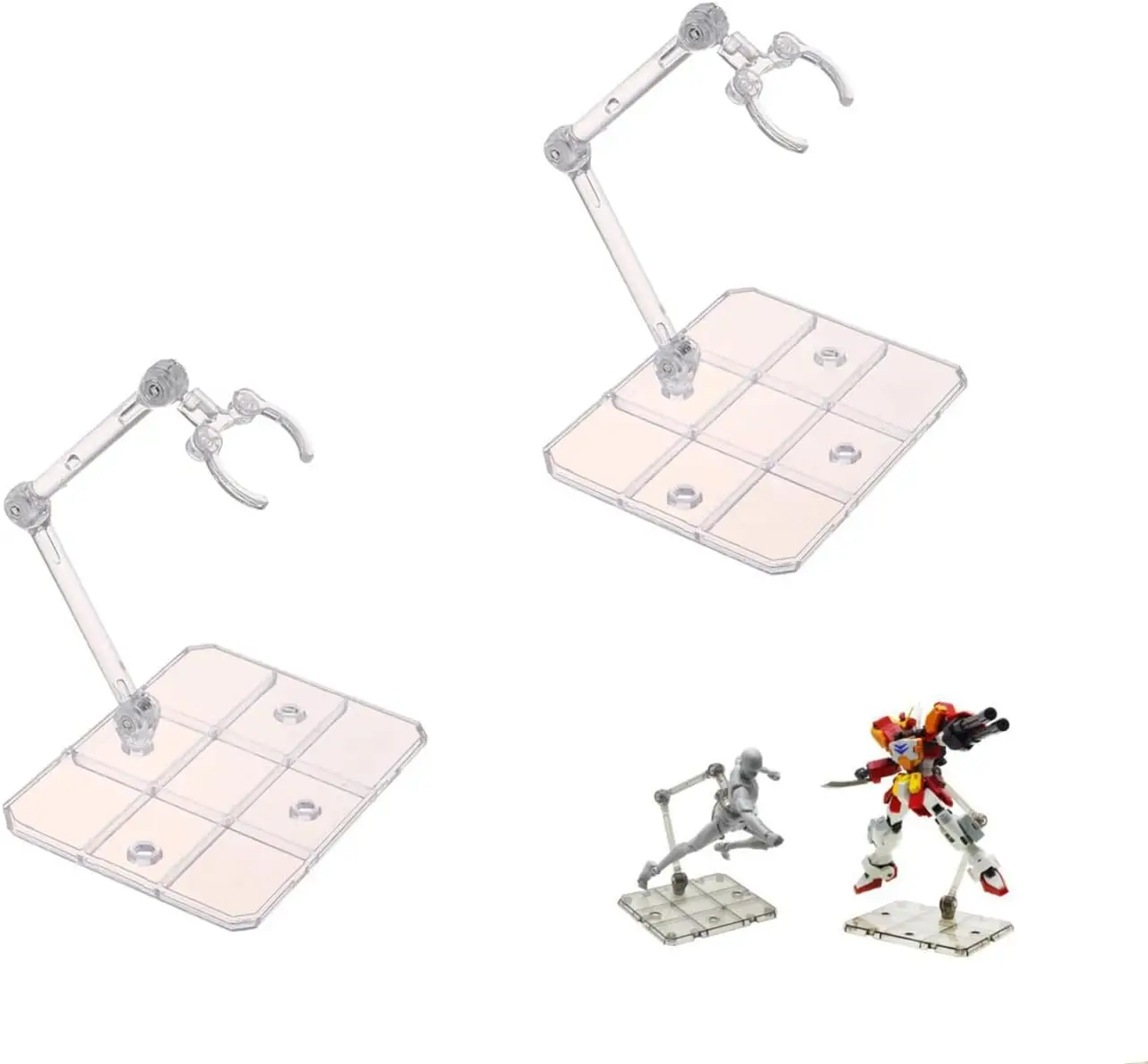 

2-Pack Clear Action Figure Stands for 6-8 Inch Models, Adjustable and Durable Display Holder