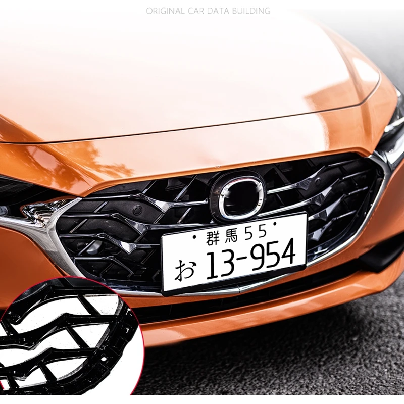 Car Styling For Mazda 3 Axela 2020 ABS Plastic Black Color Front Bumper Grill Upper Grille Front Grilles Cover Protector