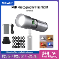 NEEWER BASICS FL10 LED Photography Flashlight with 4 Colors/20 Gobo Filters/7500mAh, 10W Portable LED Video Spotlight