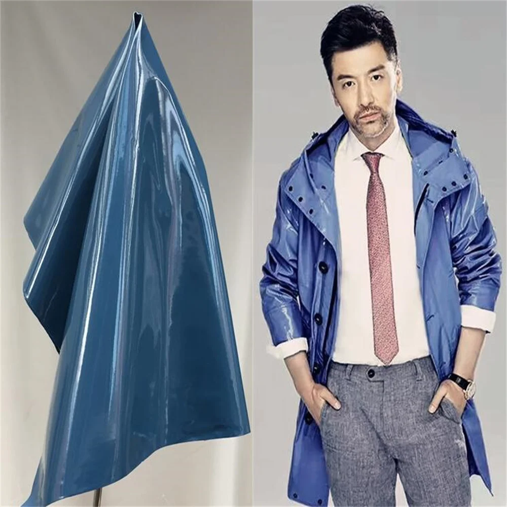 Blue Mirror PU Leather Fabric, Elastic Force Magic Color, Laser Tpu Clothing, Waterproof PVC Sofa Coat, DIY Textiles, D170