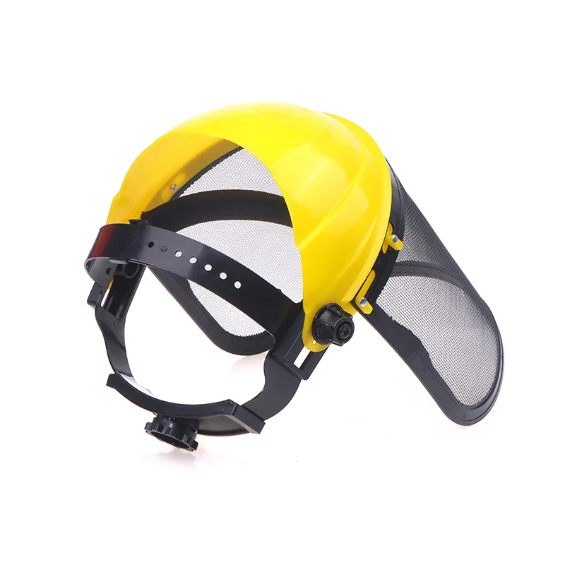 1PC Full Face Safety Helmet Hat with Mesh Protective Mask for Garden Grass Trimmer Logging Brush Cutter Forestry Protection