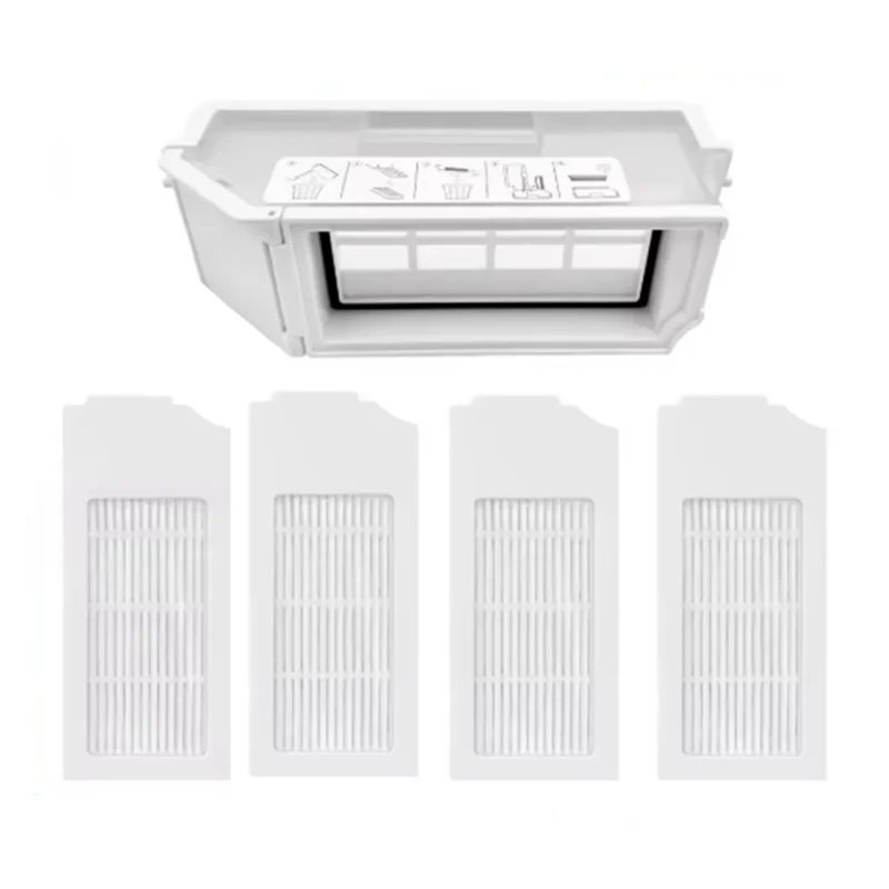 FORC-Dust Box With 4 Replacement Filters For Ecovacs N20 Plus, N20 Pro Plus Robot Vacuum Cleaners Accessory