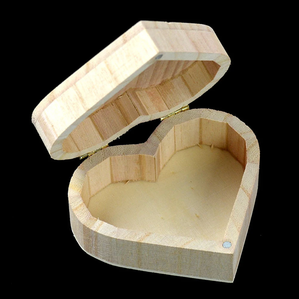 

Heart Shaped Wooden Storage Box Vintage Design Jewelry Organizer Case for Home Office Decor Gift Box Wood Sundries Container
