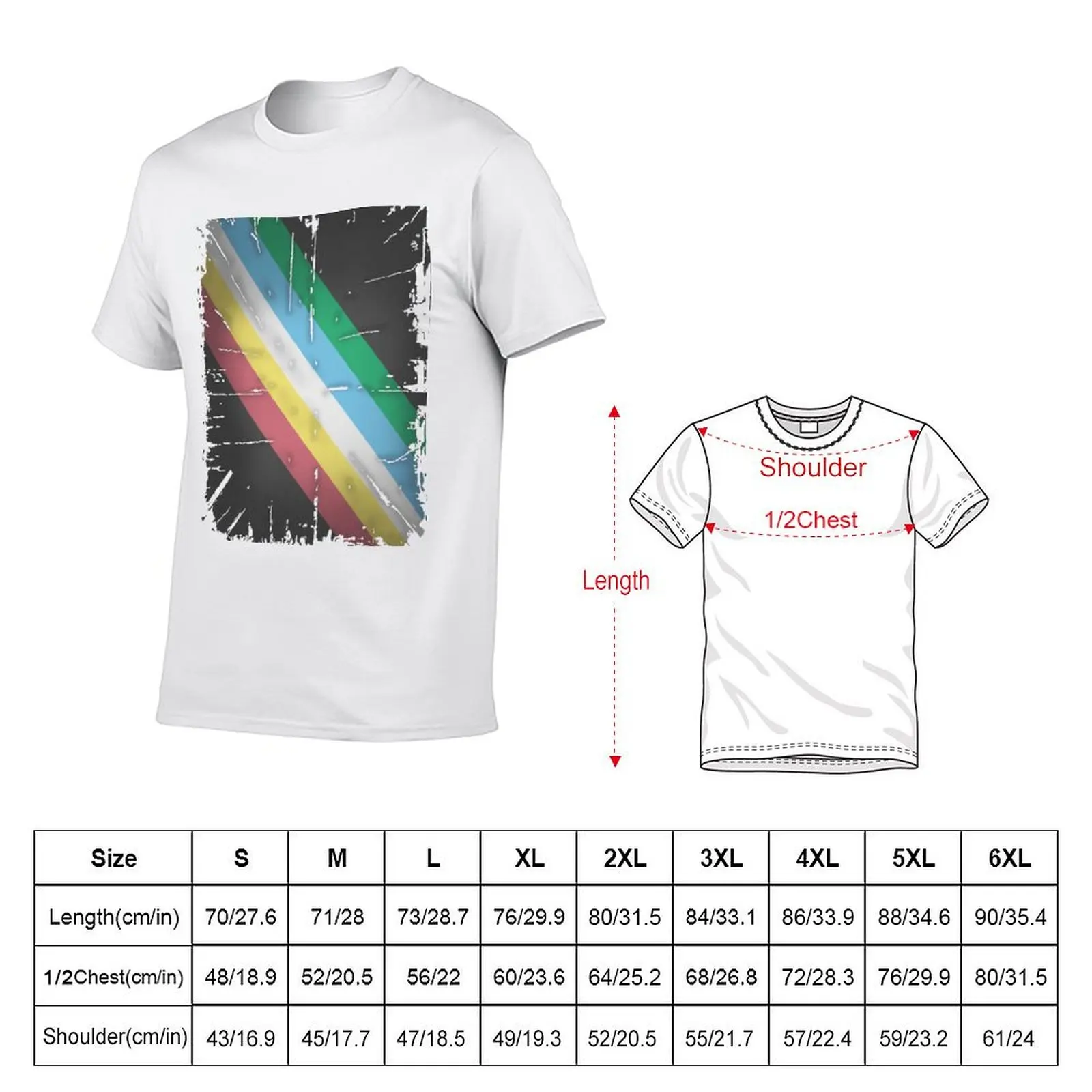 Disability pride flag (distressed) T-Shirt Work Wear Lightweight Tee