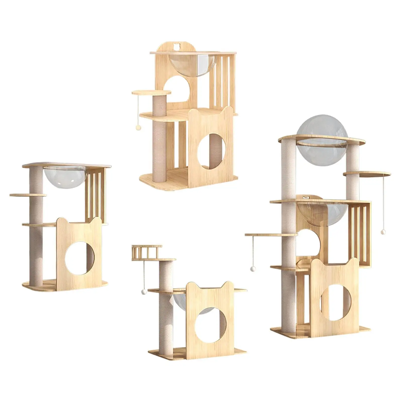 Cat Climbing Tree Scratch Post for Indoor Cat House Vertical Multi Tiers Tower with Condo for Kittens Pets Supplies