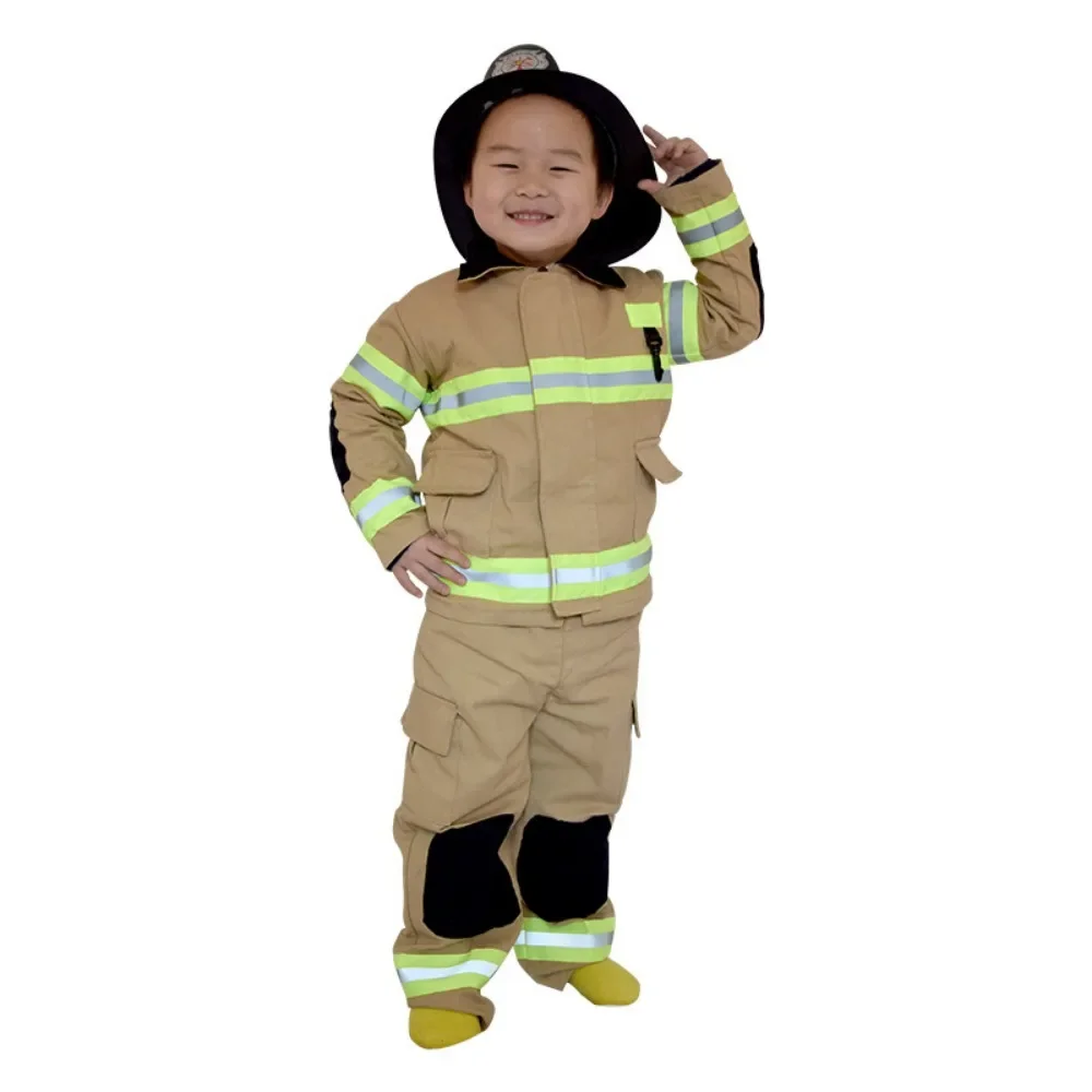 Children\'s Fire Uniforms Children\'s Stage Performance Costumes Cosplay Little Firefighter Fire Drill Play Clothes