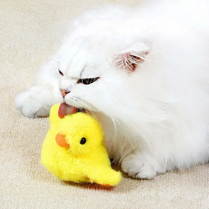 

Cat Catnip Duck Toy Fun and Engaging Interactive Toy Indoor Cat Toy Fluffy Kicker Toy with Animal Sounds for Hunting Play