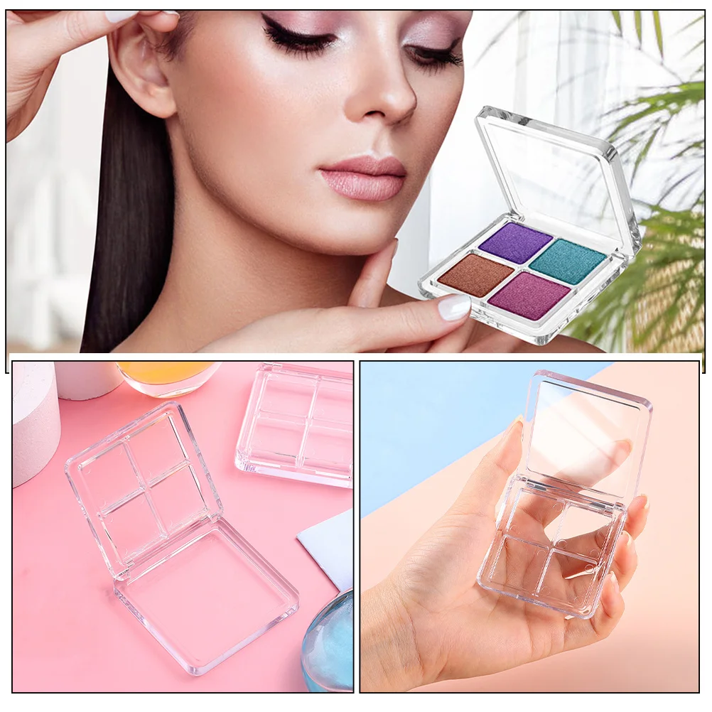 4 stücke Leere Lidschatten-palette Klar Multi-Funktion Reise Container Diy Box Lippenstift Erröten Pulver Fall Leere Pfannen Für