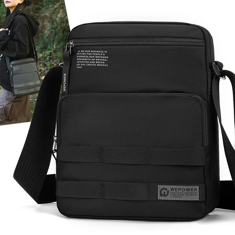 

New stylish men's business single-shoulder bag - water-resistant, simple, lightweight, outdoor cross-body bag