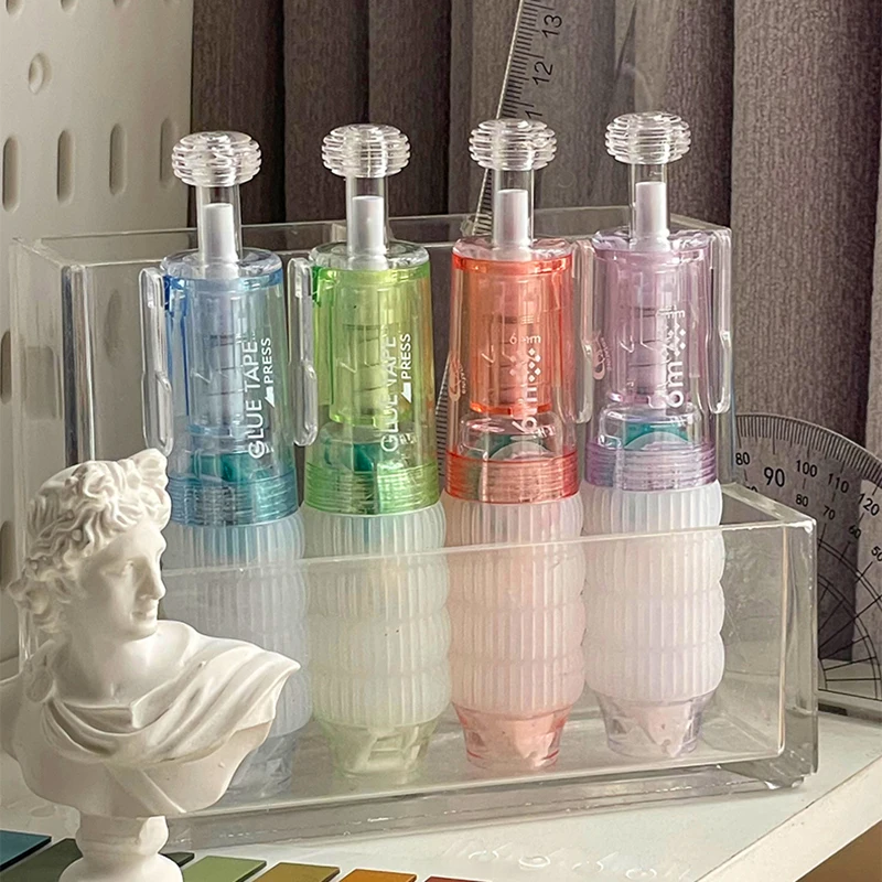 Pen Shaped Correction Tape Removable Replaceable 360 Degree Push Style Fancy Peculiar Shapes Lovely Colors Dot Glue Stationery