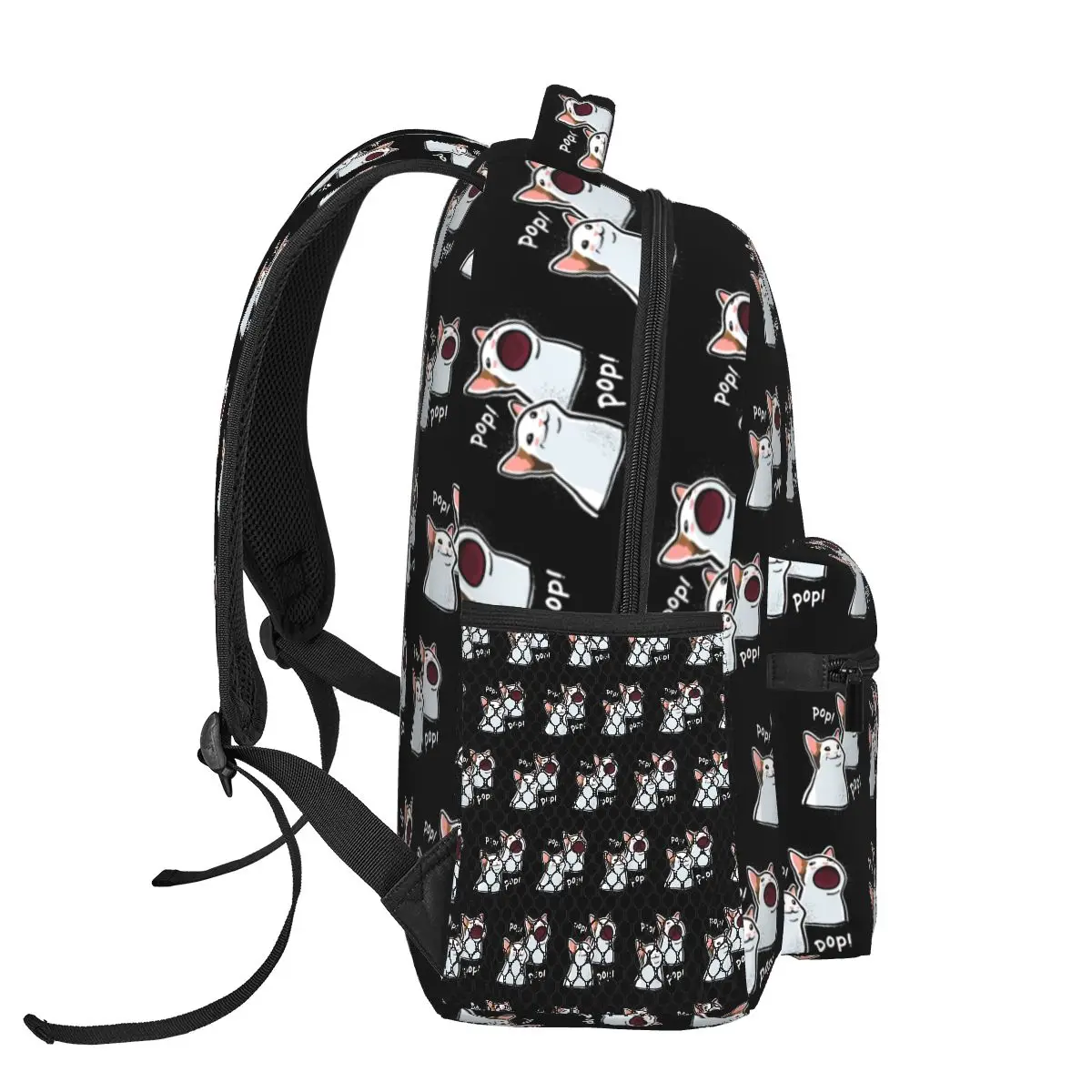 Popping Cat Meme Pop Cat PopCat Backpacks Boys Girls Bookbag Students School Bags Travel Rucksack Shoulder Bag Large Capacity