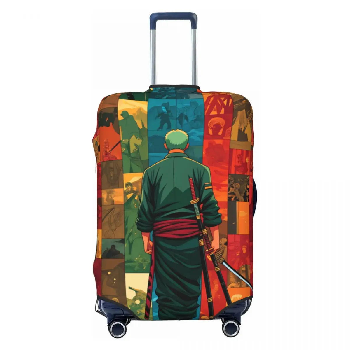 

Custom Cute Zoro O-One P-Piece Luggage Cover Protector Elastic Cartoon Adventure Comic Travel Suitcase Covers