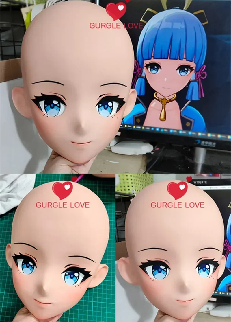 (GL20) Custom Cartoon Character Resin Half Head Crossdress Cosplay Japanese Anime Your Lie in April Miyazono Kaori Kigurumi Mask