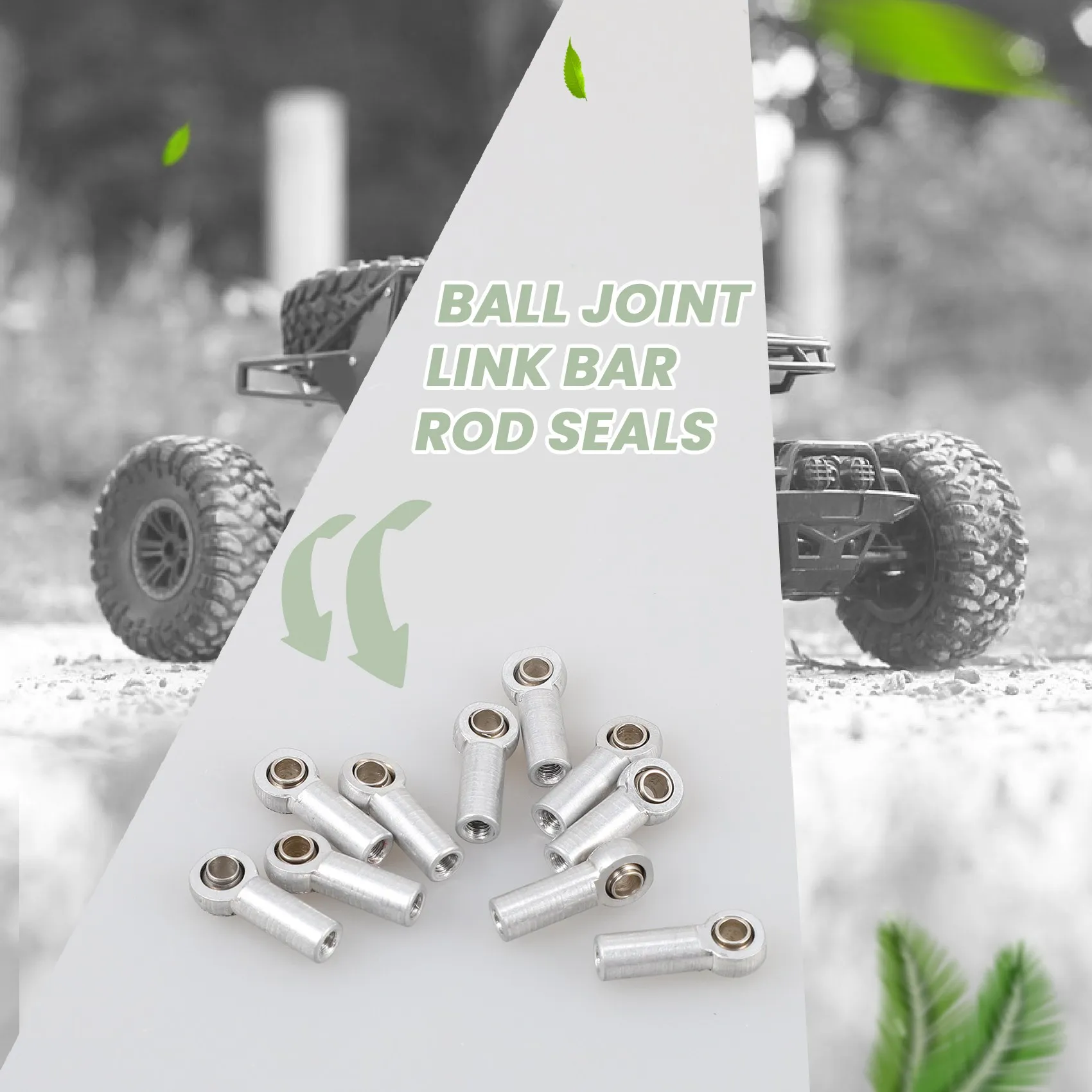 The New 10Pcs Metal M3 Link Tie Rod End Ball Joint for 1/10 RC Car Crawler AXIAL SCX10 D90 D110 Tamiya CC01,Silver