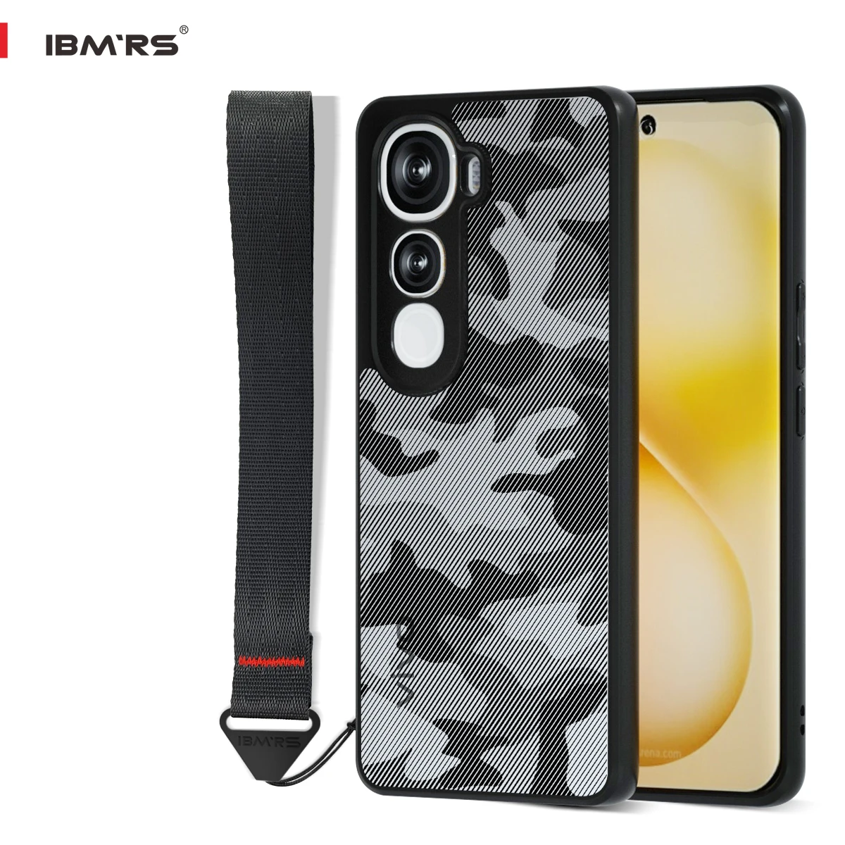 

For vivo Y400 4G 5G Case, Camo Shockproof Cover with Hand Strap, Durable Protective Bumper