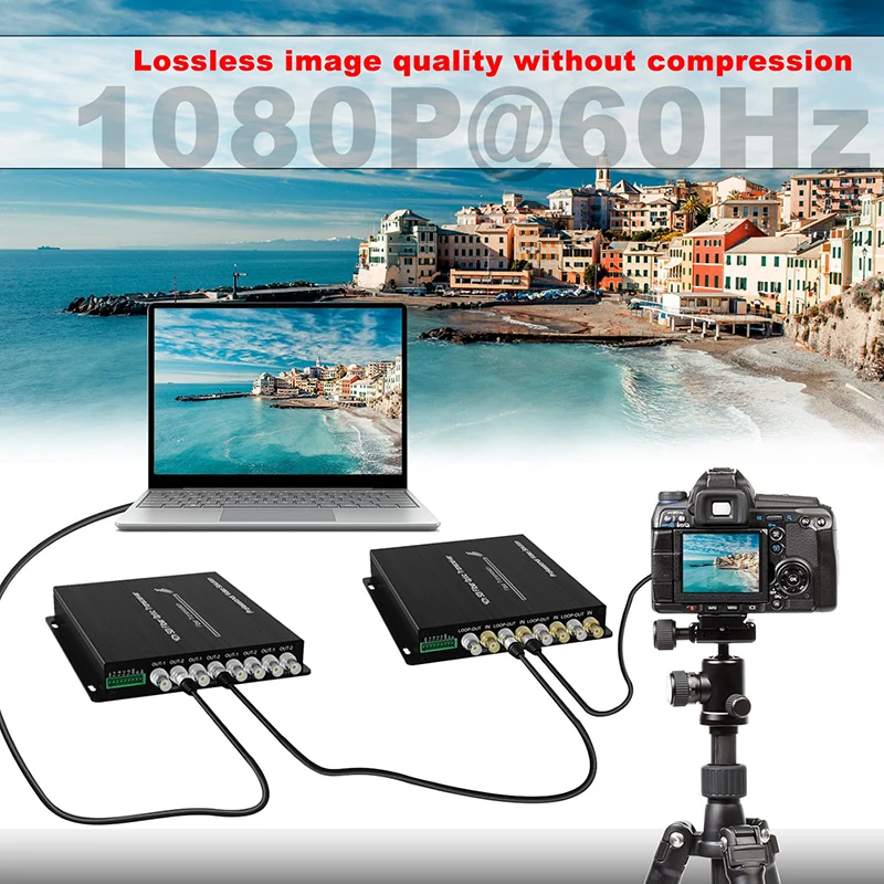 ตัวขยายสัญญาณไฟเบอร์ 4CH 3G HD-SDI พร้อม RS485 Tally LoopOut ตัวแปลงสัญญาณวิดีโอ SDI 1080P อุปกรณ์ส่งสัญญาณภาพแบบออปติคอล SM 20 กม.