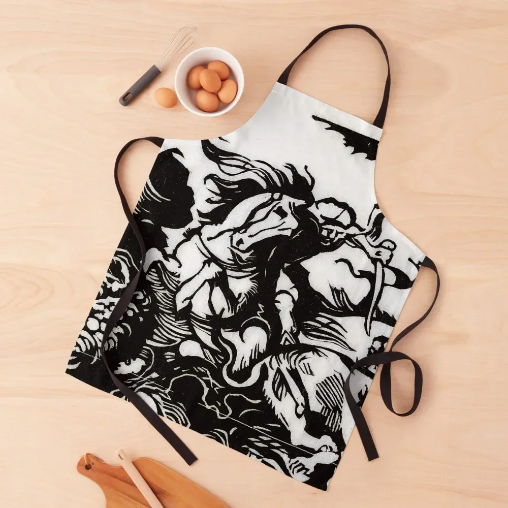 Franz Marc Art Prints Lion hunt for Delacroix Franz Marc Apron Kitchens For Men women's kitchens Apron