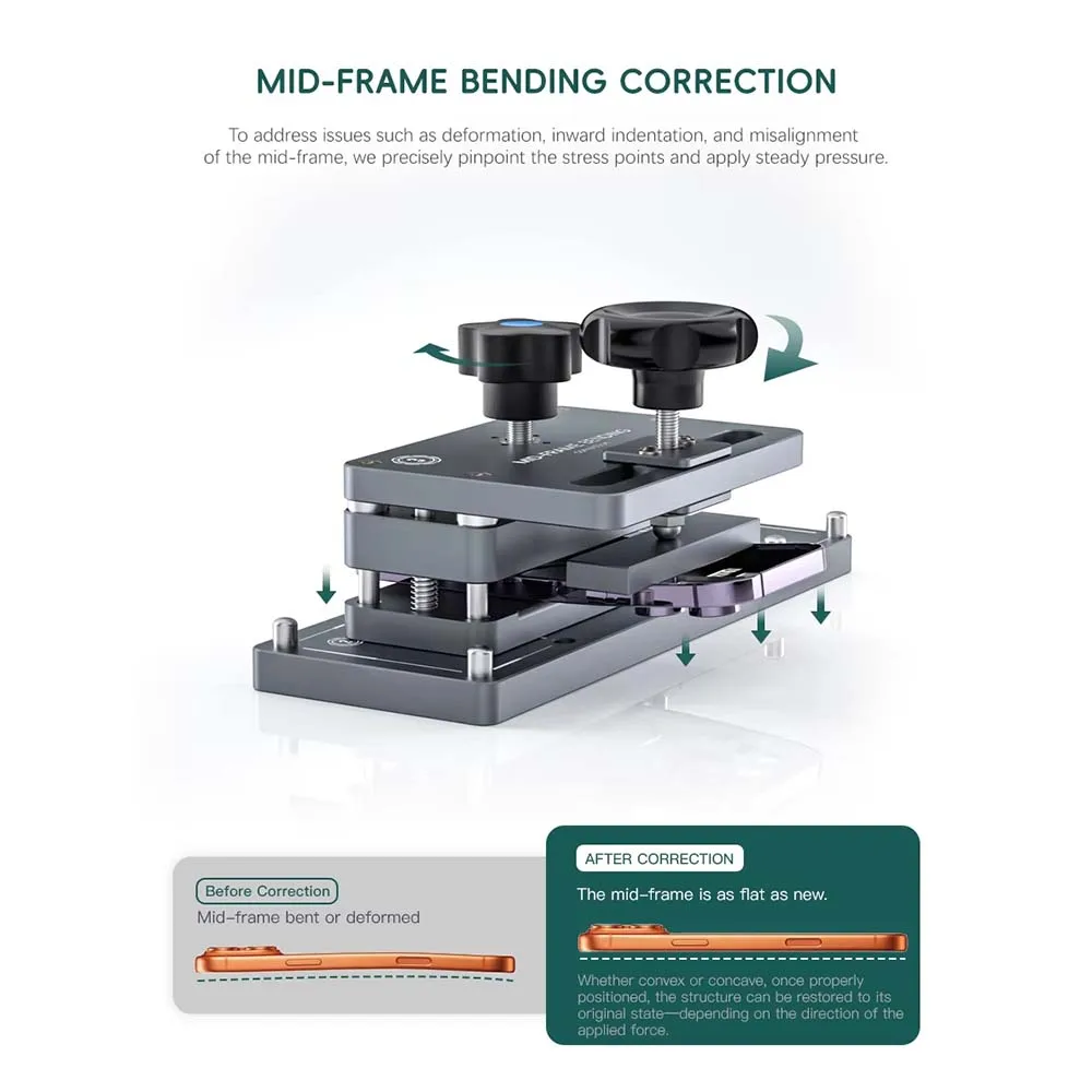 TBK-215B Mobile Phone Middle Frame LCD Corrector Deformation Fixture For Cell Phone Housing Frame Bending Correction Repair Tool