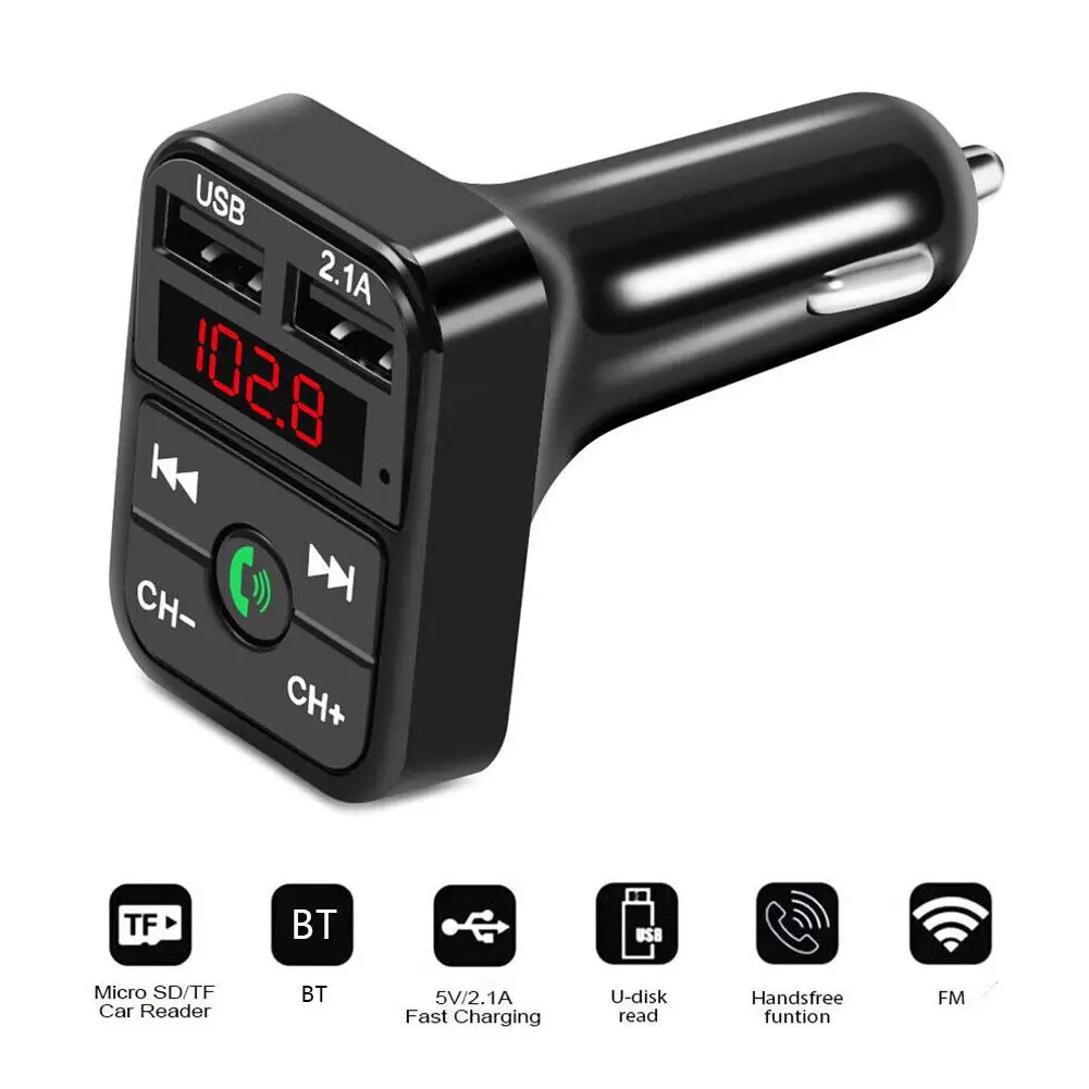 Bluetooth Car Kit FM Transmitter LCD MP3 Music Player Charger With Available Card Dropshipping Auto - TF USB Radio E3R0