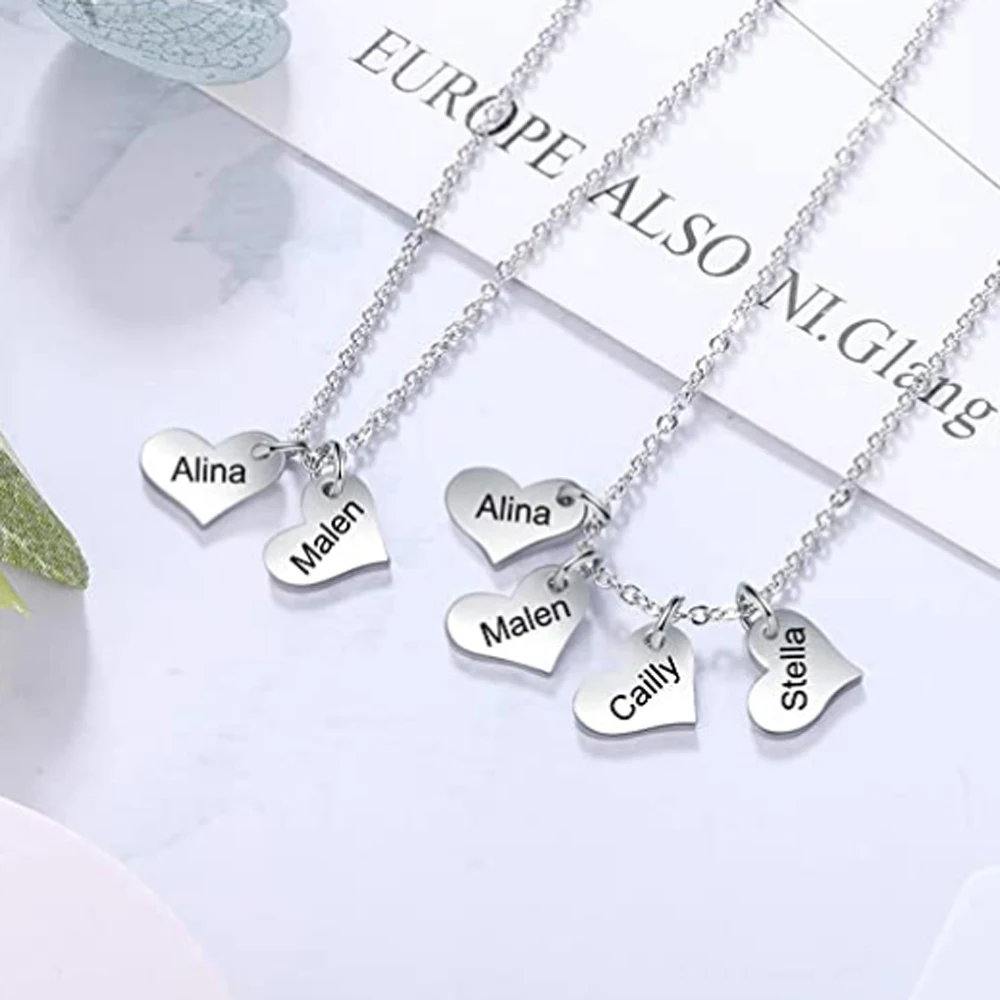 Collar con colgante de corazón para mujer, joyería de acero inoxidable con nombre personalizado, Gargantilla personalizada para pareja, regalos para mejor amiga