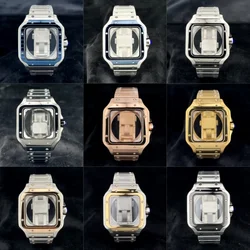 38mm NH35 Watch Case Square Case Set 316L Stainless Steel Watch Repair and Modification Parts for NH36 NH35 Automatic Movements