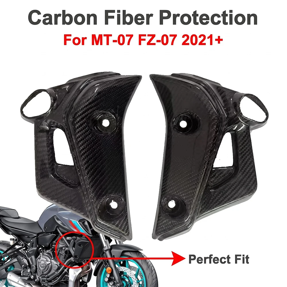 Carbon Fiber Motorcycle Turn Signal Side Radiator Guard Panel Fairing Body Decoration Kit For Yamaha MT-07 FZ-07 FZ 07 2021-2024