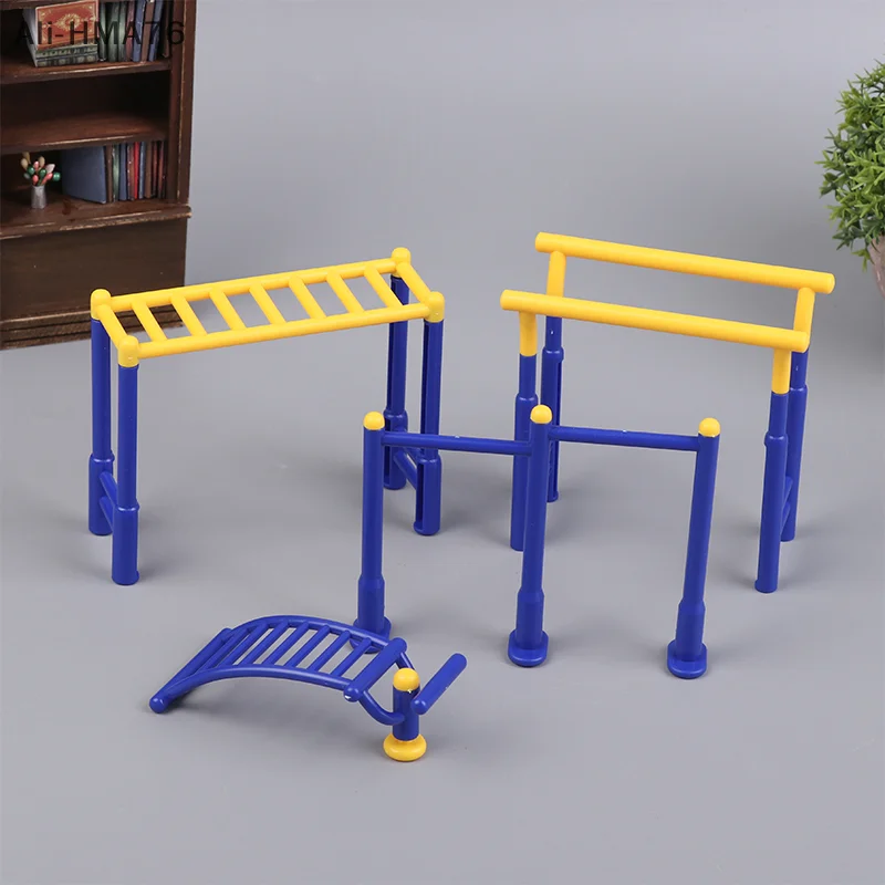 

1 set 1/12 Dollhouse Miniature Park Fitness Equipment Model Toy for Dollhouse Decoration Accessories Kids Pretend Play Toy