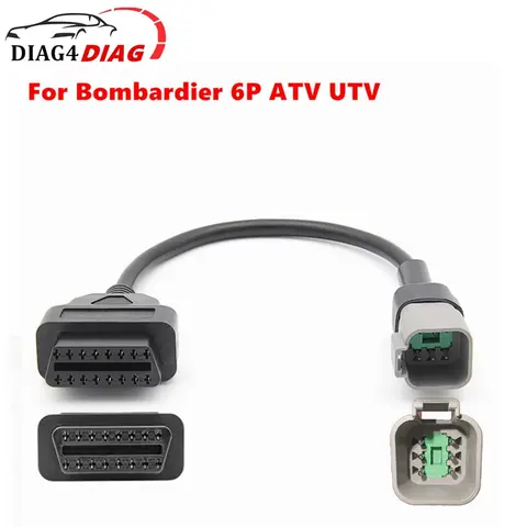 Bombardier용 암 진단 어댑터 케이블, BRP 6PIN MOTO ATV UTV 오토바이 커넥터 라인, OBD2 6 핀-16 핀