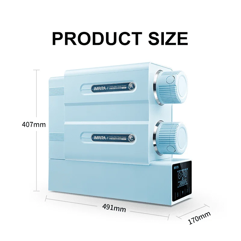 For Under Sink Electric Large Flow RO Water Filter System 800GPD 2 Stages Plastic For Wholehouse Hotel Use