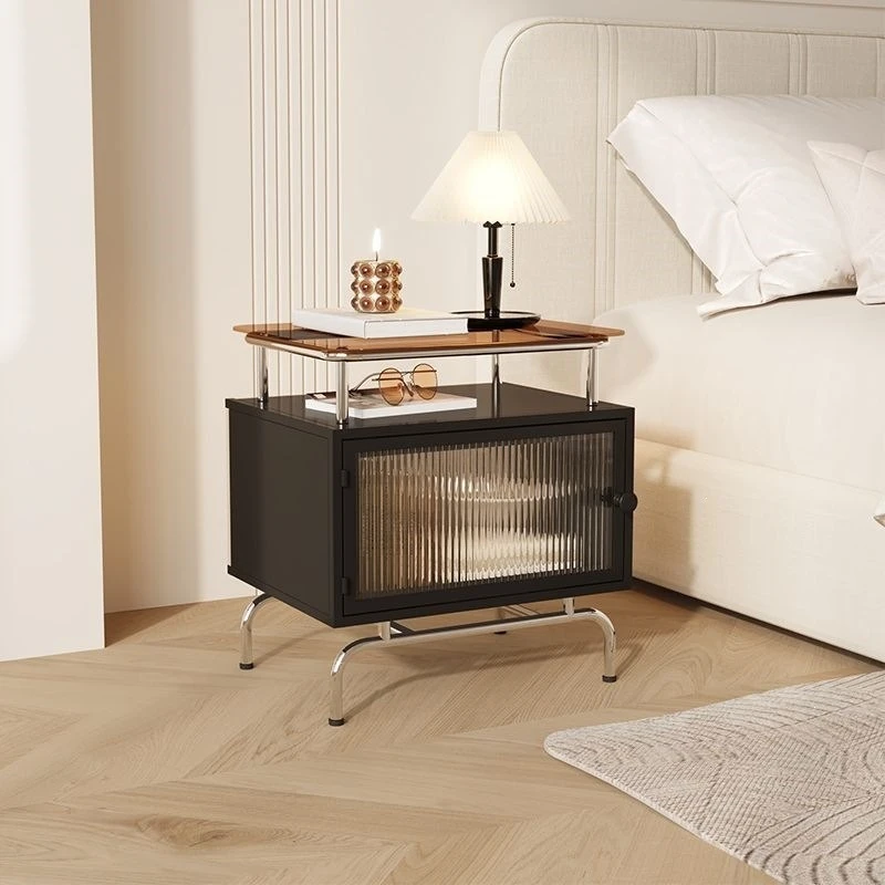 Cream style bedroom Internet celebrity simple bedside table simple modern light luxury bedside table